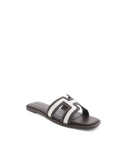 GORDY - NATURAL LINEN-CHOCOLATE-Sandals | Billini