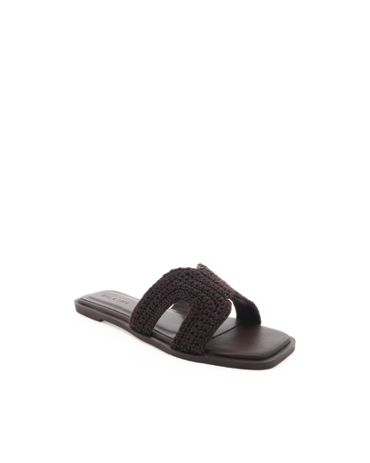 GORDY - CHOCOLATE CROCHET-Sandals | Billini