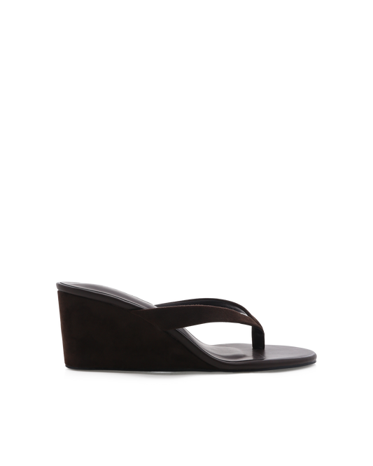 TAIKA - DARK CACAO SUEDE-Wedges | Billini