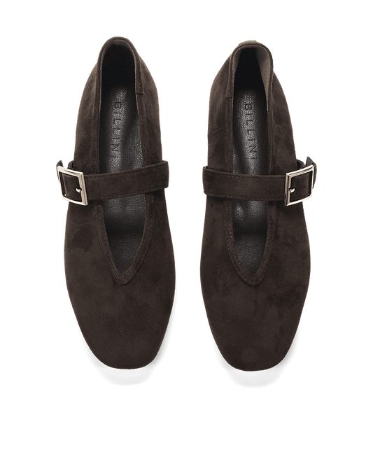 WEDNESDAY - DARK CACAO SUEDE-Flats | Billini