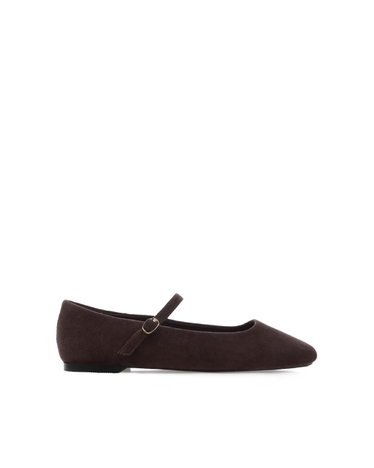 FION - DARK CACAO SUEDE-Flats | Billini
