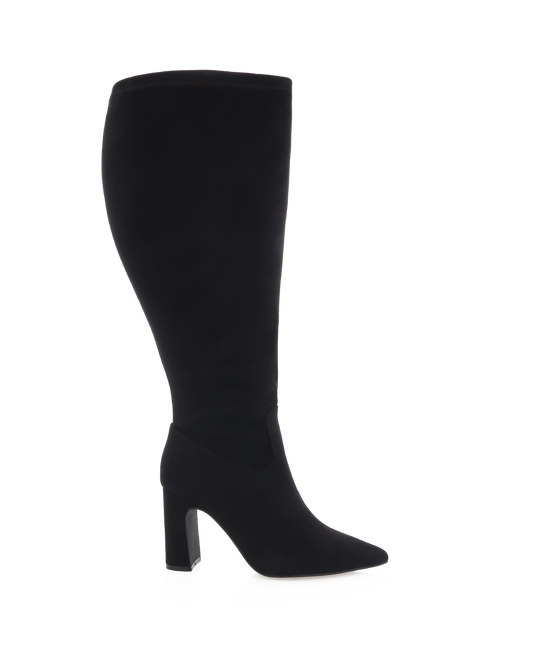 FREDDY EXTENDED CURVE - BLACK SUEDE-Boots | Billini