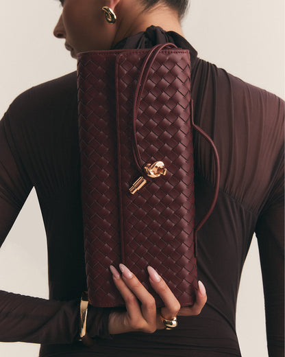 ALICE CLUTCH BAG - WINE-Handbags | Billini