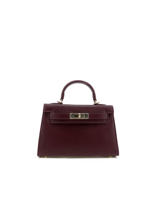 HARIETTE HANDLE BAG - BORDEAUX SAFFIANOA | Billini