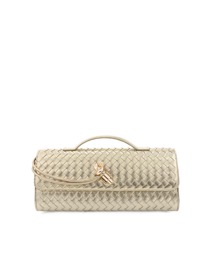 ALICE CLUTCH BAG - GOLD METALLIC-Handbags | Billini