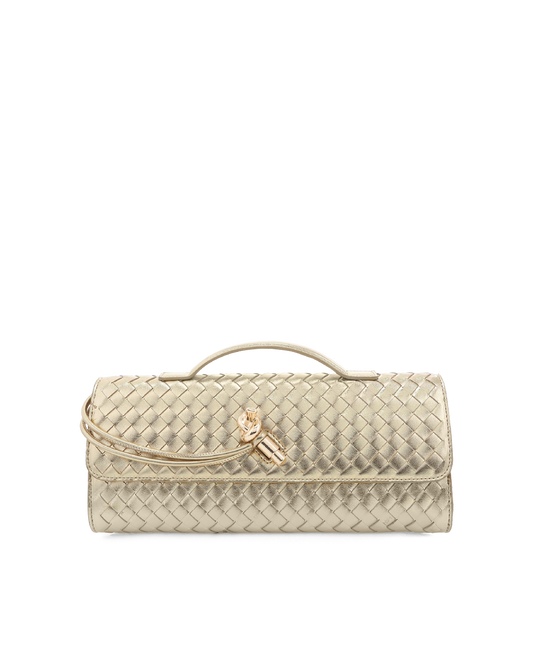 ALICE CLUTCH BAG - GOLD METALLIC-Handbags | Billini