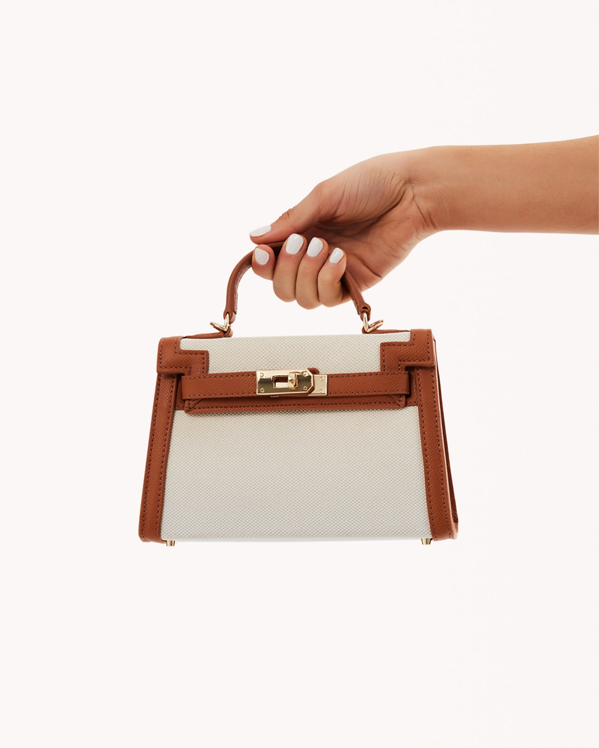 HARIETTE HANDLE BAG - NATURAL LINEN-TANA | Billini