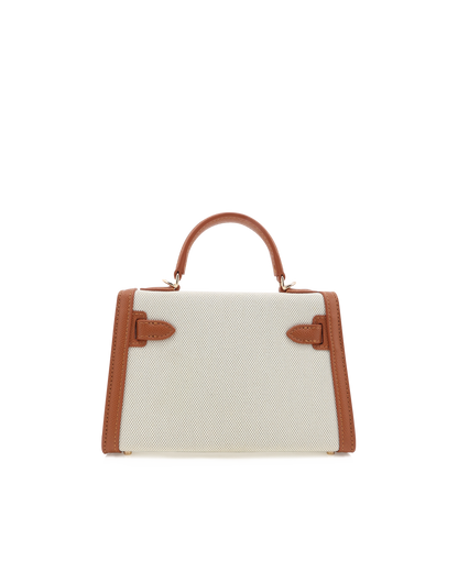 HARIETTE HANDLE BAG - NATURAL LINEN-TANA | Billini