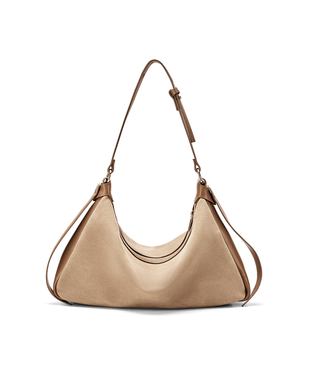 ANINE SHOULDER BAG - CAMEL SUEDE-CAMEL-Handbags | Billini