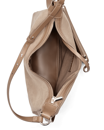 ANINE SHOULDER BAG - CAMEL SUEDE-CAMEL-Handbags | Billini
