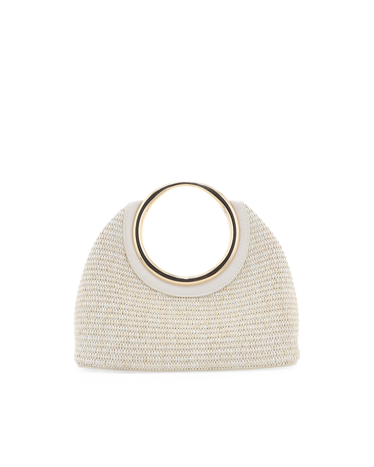 MONROE RAFFIA HANDLE BAG - CREAM RAFFIA-BONE-Handbags | Billini