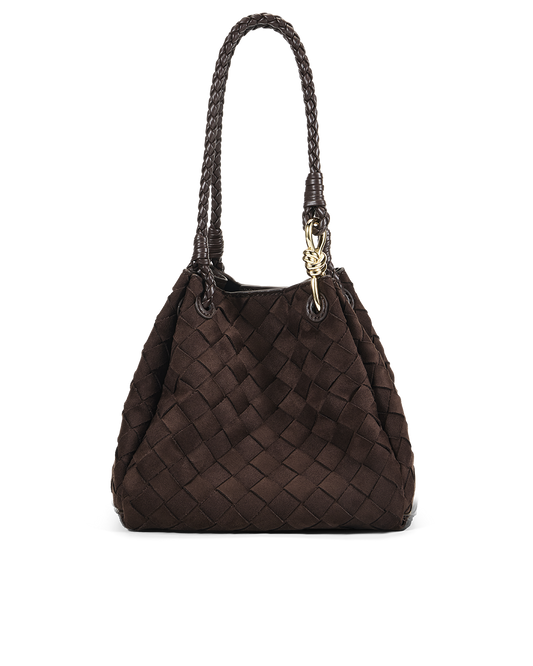 MINI LENI BAG - DARK CACAO SUEDE-Handbags | Billini