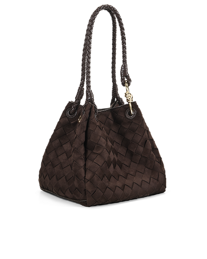 MINI LENI BAG - DARK CACAO SUEDE-Handbags | Billini