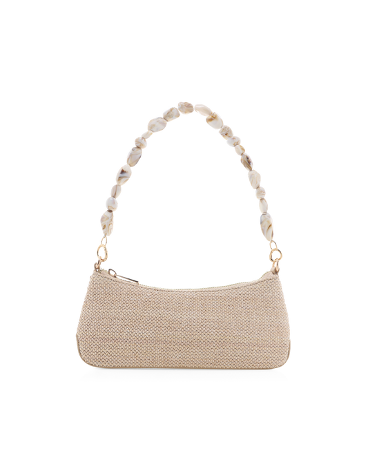 JAMIE SHOULDER BAG - NATURAL RAFFIA-BONE-Handbags | Billini