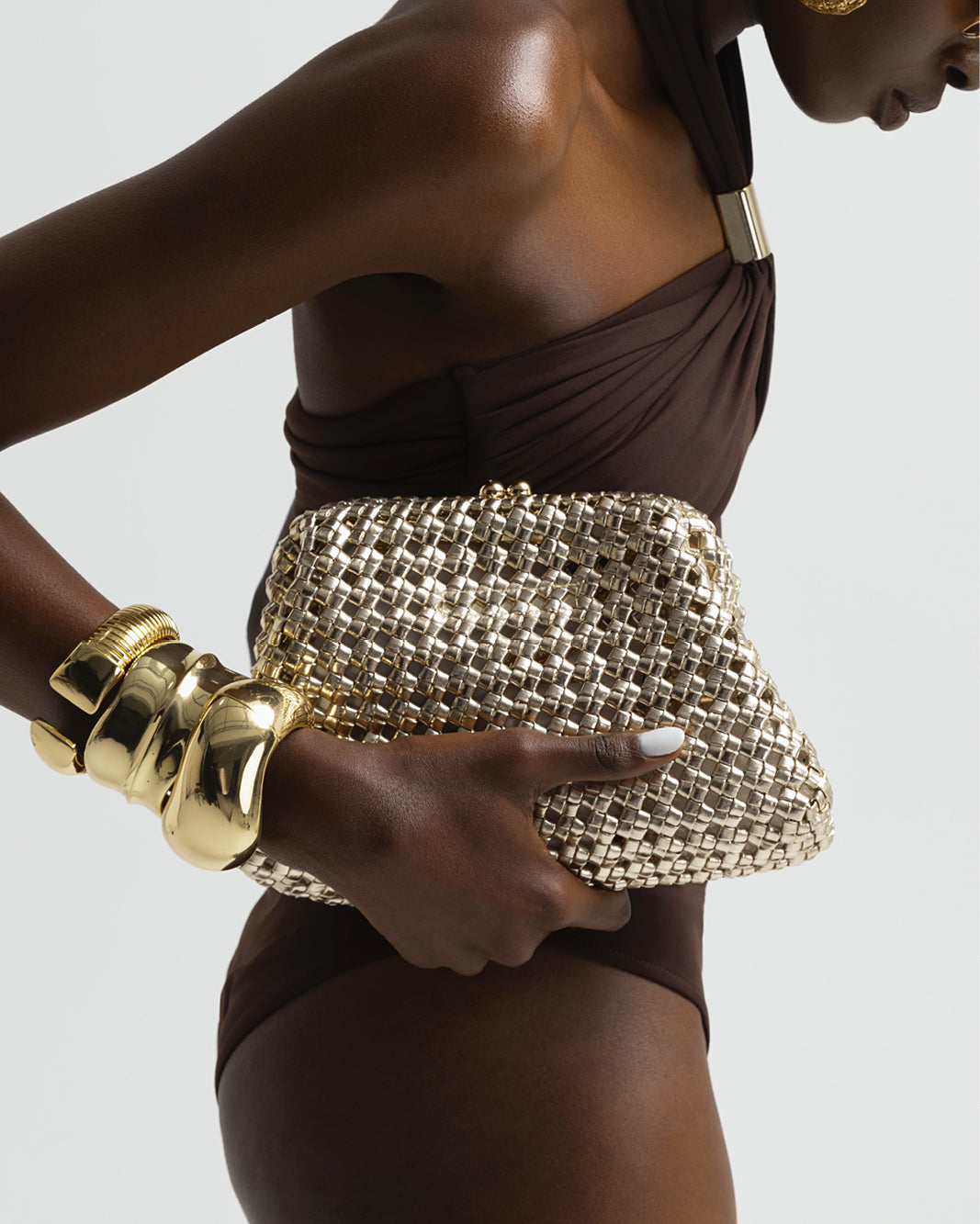 MADELINE CLUTCH BAG - GOLD METALLIC-Handbags | Billini