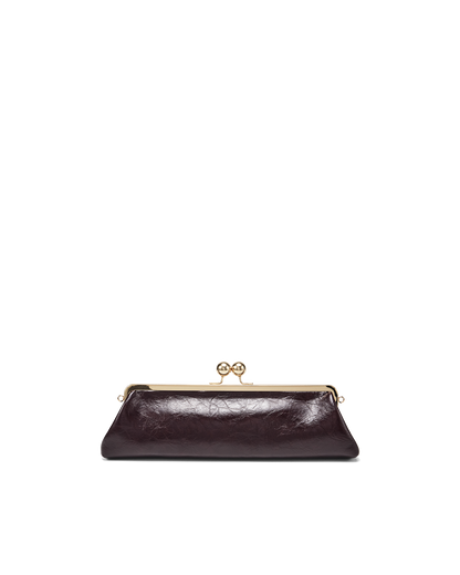 ABIGAIL CLUTCH BAG - BORDEAUX SHINE-Handbags | Billini