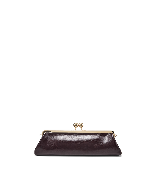 ABIGAIL CLUTCH BAG - BORDEAUX SHINE-Handbags | Billini