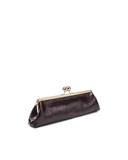 ABIGAIL CLUTCH BAG - BORDEAUX SHINE-Handbags | Billini