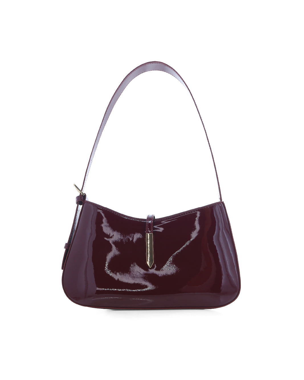 BERGMAN SHOULDER BAG - DARK CHERRY PATENT-Handbags | Billini
