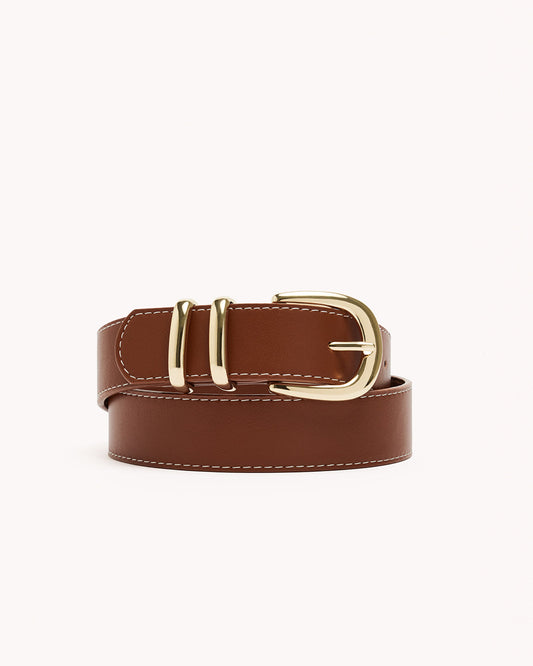 AMANI BELT - TAN-GOLD-BELTS | Billini
