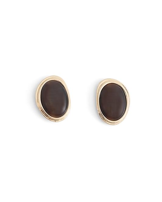 ANYA EARRINGS - GOLD-CHOCOLATE-JEWELLERY | Billini