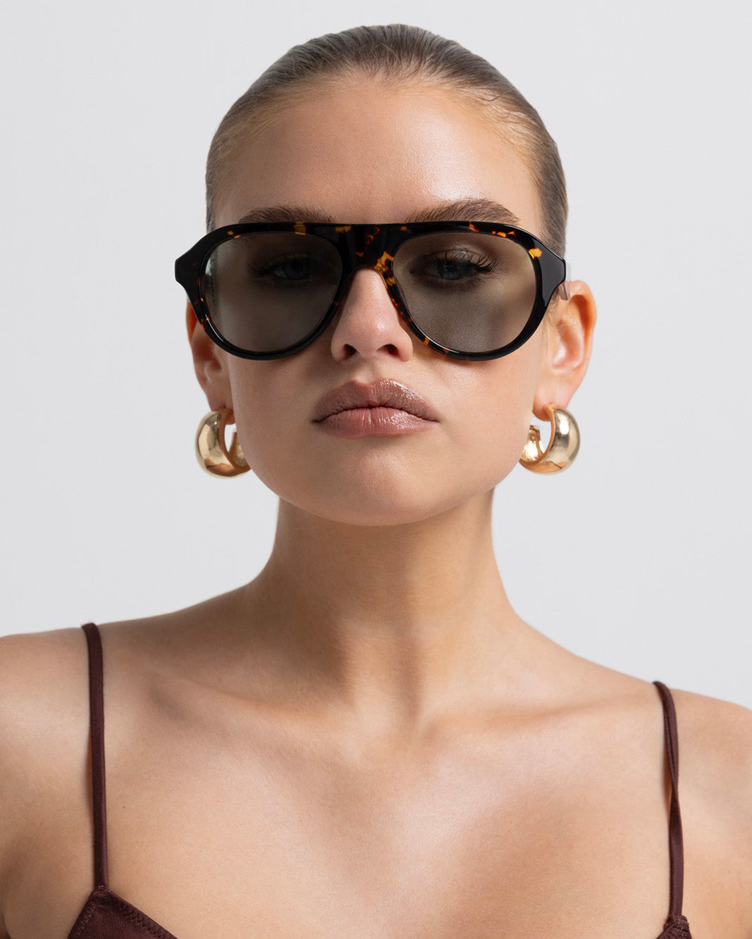 THE RILEY - AMBER TORT-LIGHT GREEN-SUNGLASSES | Billini