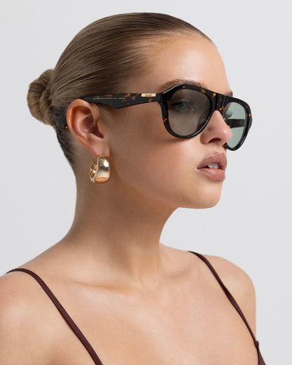 THE RILEY - AMBER TORT-LIGHT GREEN-SUNGLASSES | Billini