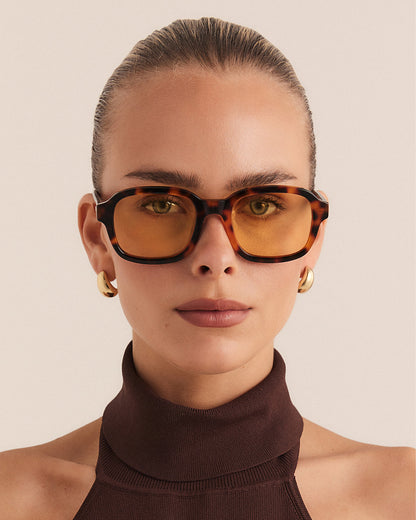 THE IMMY - CARAMEL TORT-YELLOW-SUNGLASSES | Billini