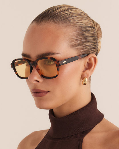 THE IMMY - CARAMEL TORT-YELLOW-SUNGLASSES | Billini