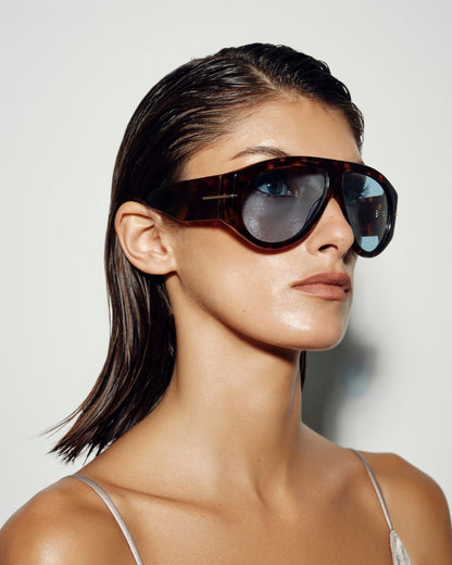 THE AMELIA - LIGHT HAVANA TORT-BLUE-SUNGLASSES | Billini